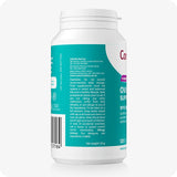Conceive Plus Fertility Pack Ovulation & Motility Support showing side view of Ovulation Support bottle with teal label, featuring usage cautions, allergen advice, distributor contact details, and barcode, captured clearly for consumer transparency on a white background.