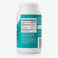 Conceive Plus Ovulation Pack - Fertility + Ovulation Supplements displaying the Ovulation Support bottle with detailed nutritional information panel listing Myo-Inositol, CoQ10, folic acid, and ginger extract, shown on a teal background with dosage directions and ingredient list.