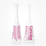 Conceive Plus Women's Fertility Support + Applicators featuring front and back views of two 4g pre-filled vaginal lubricant applicators with pink text on white tubes, shown upright on a white background to display usage instructions, branding, and dosage clarity for female fertility care.